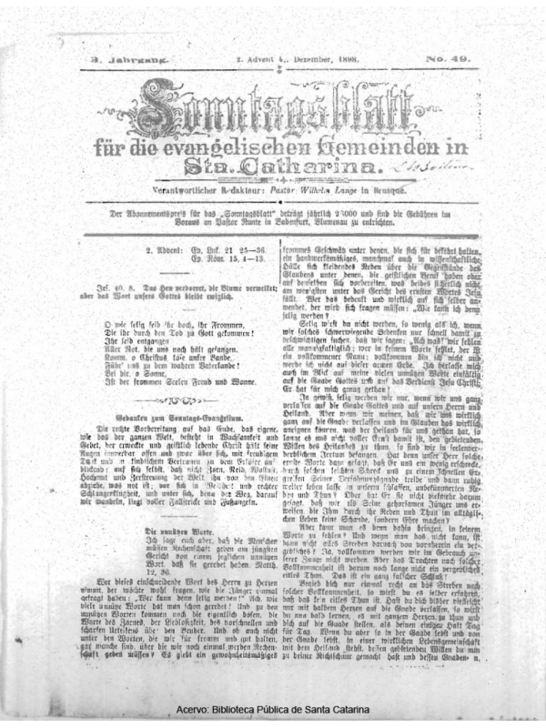 Sonstagblatt - Edição 49 de 1898 (Ano III)