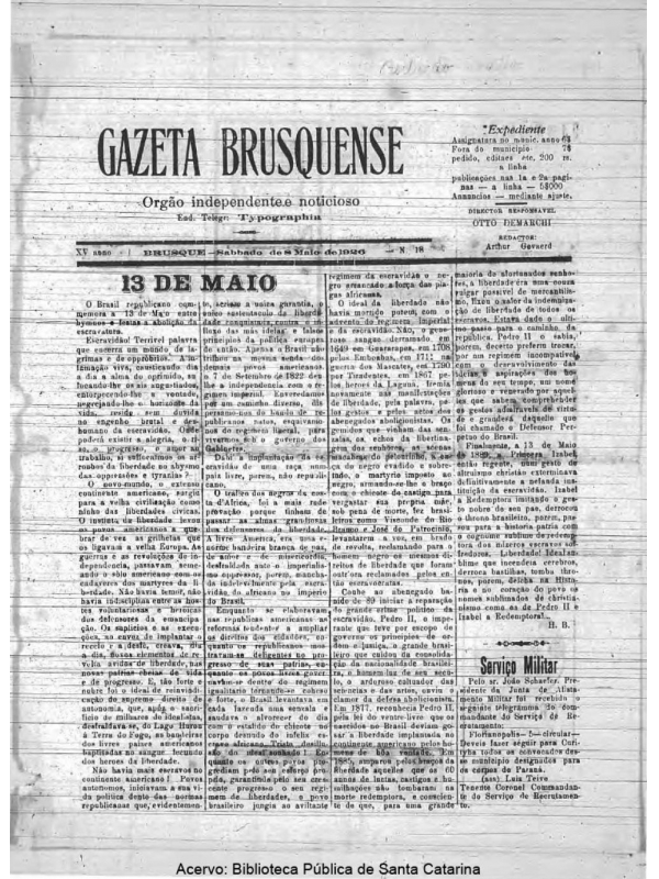 Gazeta Brusquense - Edição 18 - 08/05/1926