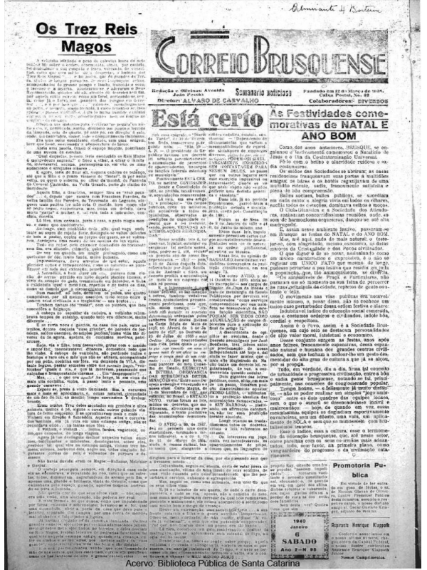 Correio Brusquense - Edição 95 - 06/01/1940