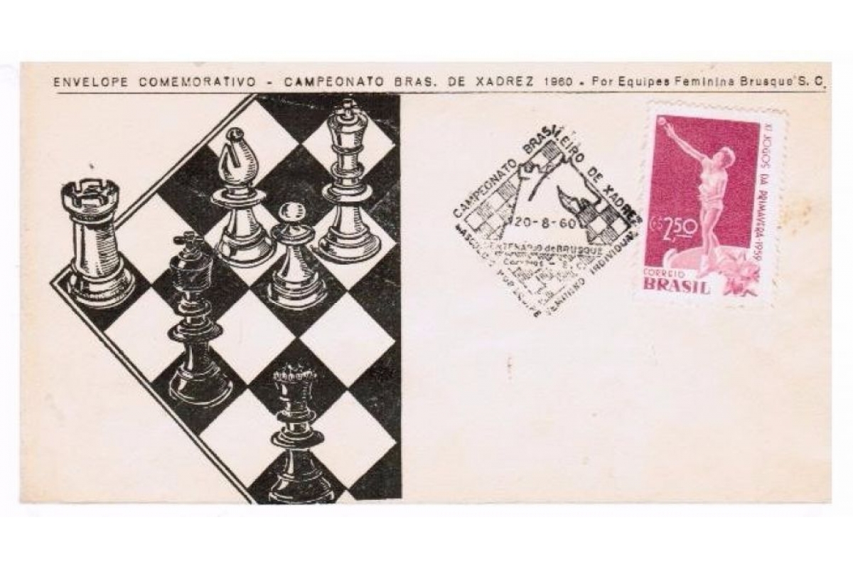Envelope do Campeonato Brasileiro de Xadrez de 1960 Brusque